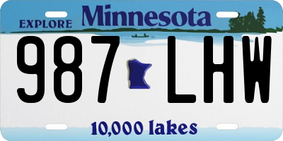 MN license plate 987LHW