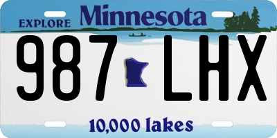MN license plate 987LHX