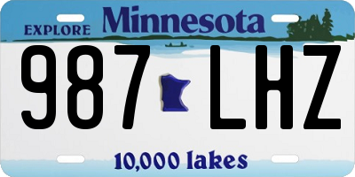 MN license plate 987LHZ