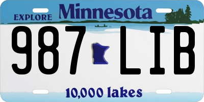 MN license plate 987LIB