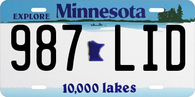 MN license plate 987LID
