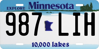 MN license plate 987LIH