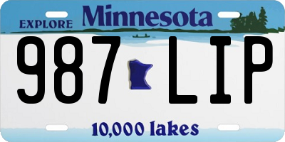 MN license plate 987LIP