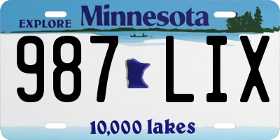 MN license plate 987LIX