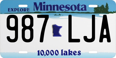 MN license plate 987LJA