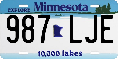MN license plate 987LJE