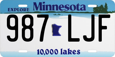 MN license plate 987LJF