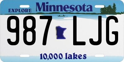 MN license plate 987LJG