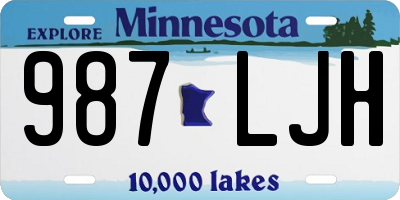 MN license plate 987LJH