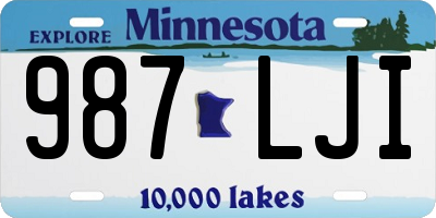 MN license plate 987LJI