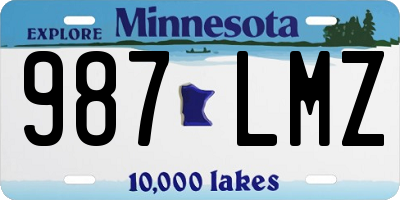 MN license plate 987LMZ