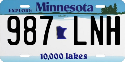 MN license plate 987LNH