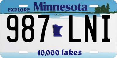 MN license plate 987LNI