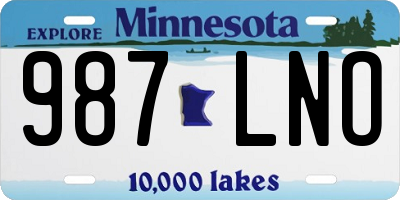 MN license plate 987LNO