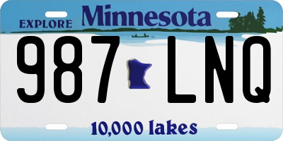 MN license plate 987LNQ