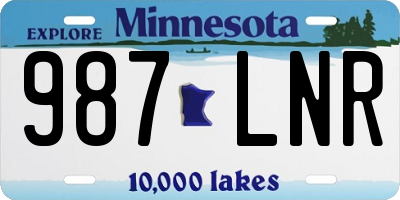 MN license plate 987LNR