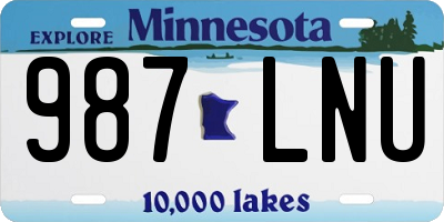 MN license plate 987LNU