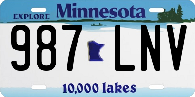 MN license plate 987LNV
