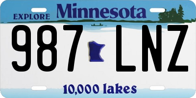 MN license plate 987LNZ