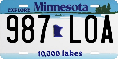 MN license plate 987LOA