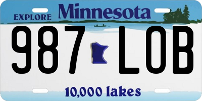 MN license plate 987LOB