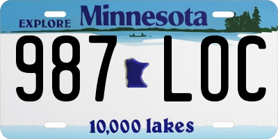 MN license plate 987LOC
