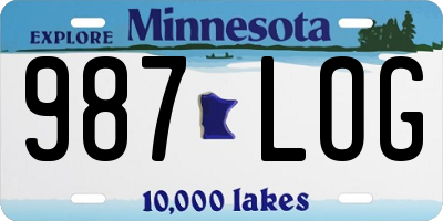 MN license plate 987LOG