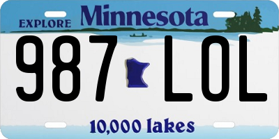 MN license plate 987LOL