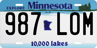 MN license plate 987LOM