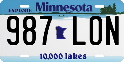 MN license plate 987LON