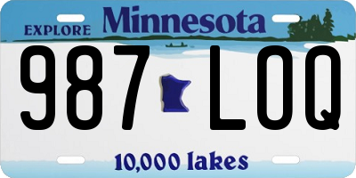 MN license plate 987LOQ