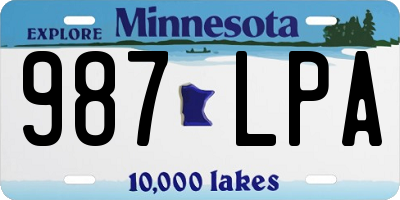 MN license plate 987LPA