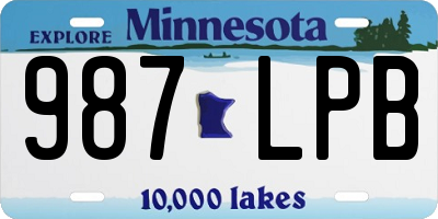 MN license plate 987LPB