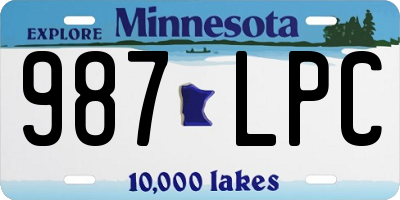 MN license plate 987LPC