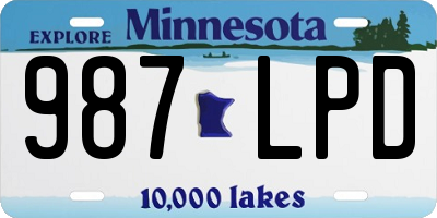 MN license plate 987LPD