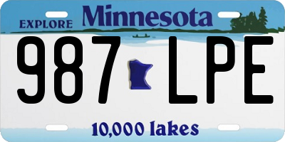 MN license plate 987LPE