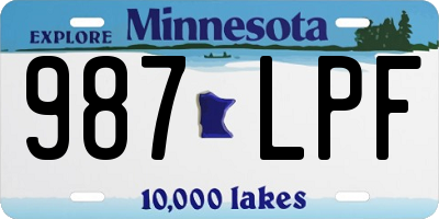 MN license plate 987LPF