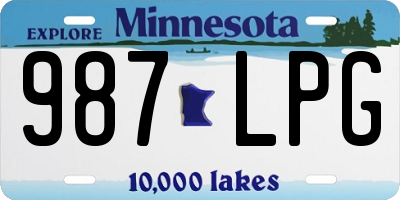 MN license plate 987LPG