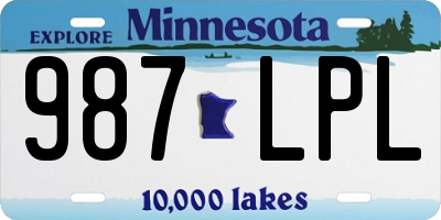 MN license plate 987LPL
