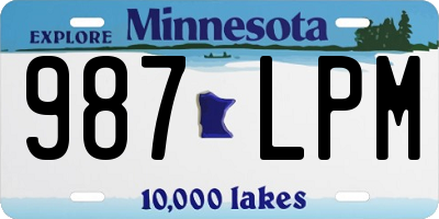 MN license plate 987LPM