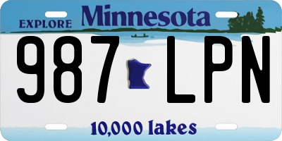 MN license plate 987LPN
