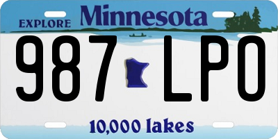MN license plate 987LPO