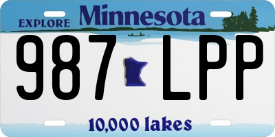 MN license plate 987LPP
