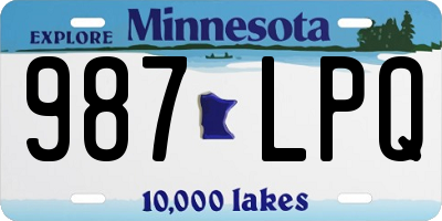 MN license plate 987LPQ