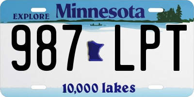 MN license plate 987LPT