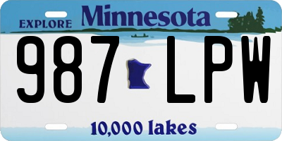 MN license plate 987LPW