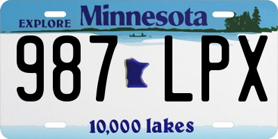 MN license plate 987LPX