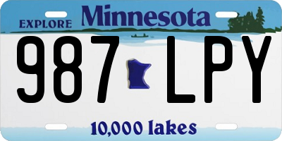 MN license plate 987LPY