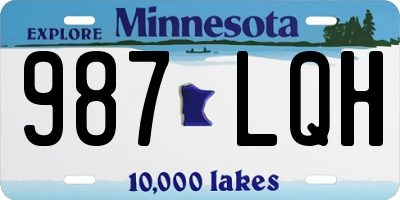 MN license plate 987LQH