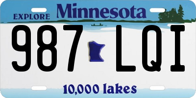 MN license plate 987LQI